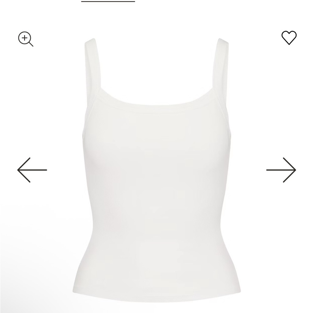 SKIMS Scoop Neck White Tank Top
